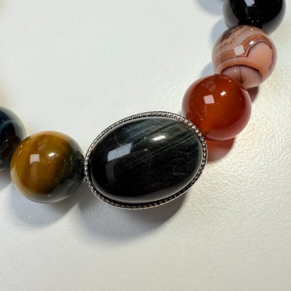 Tiger Eye, Citrine, Apatite, Carnelian — Mixed Natural Gemstone Statement Bra - Picture 5 of 5